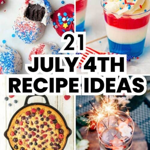 Collage of different July 4th themed recipes
