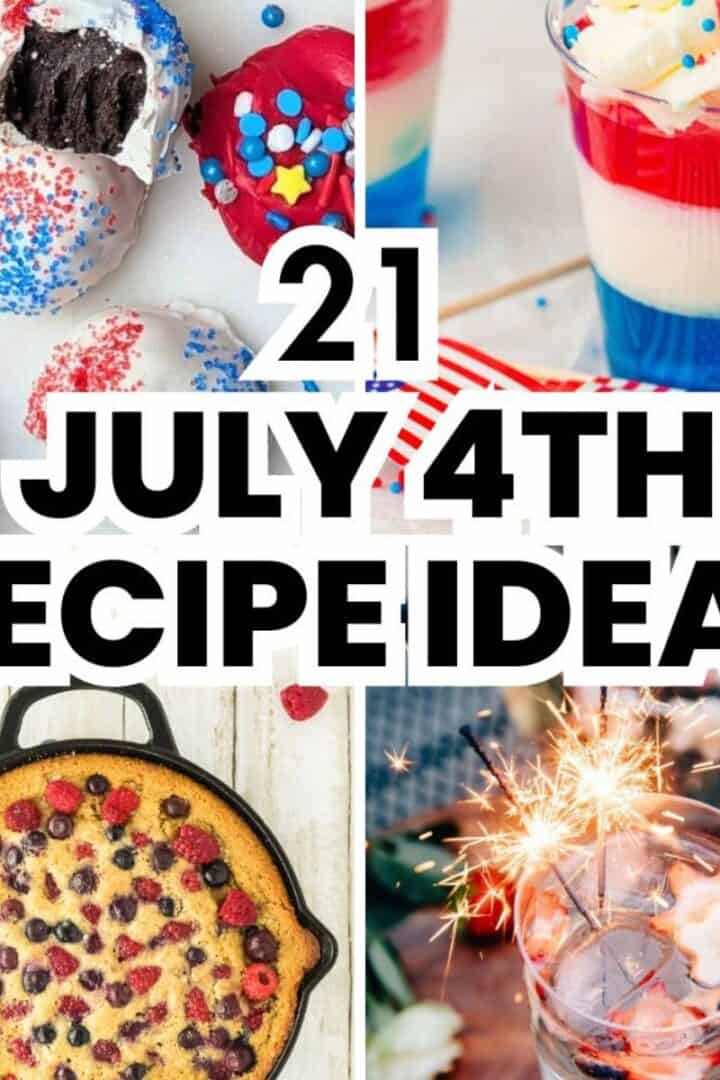 Collage of different July 4th themed recipes