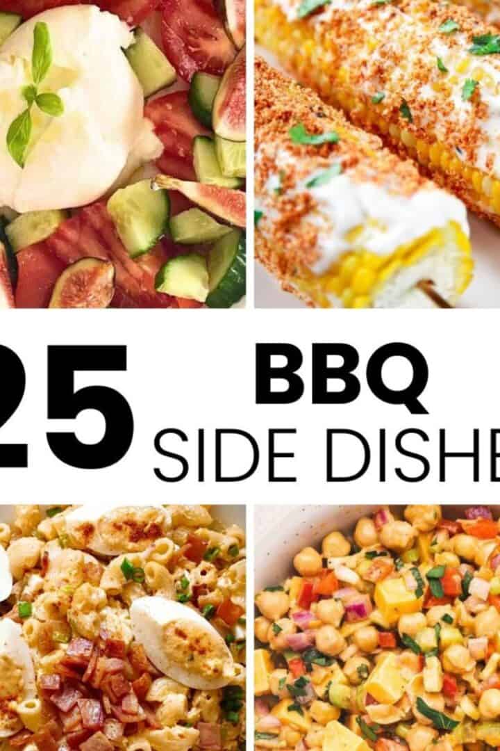 Collage of various BBQ side dishes
