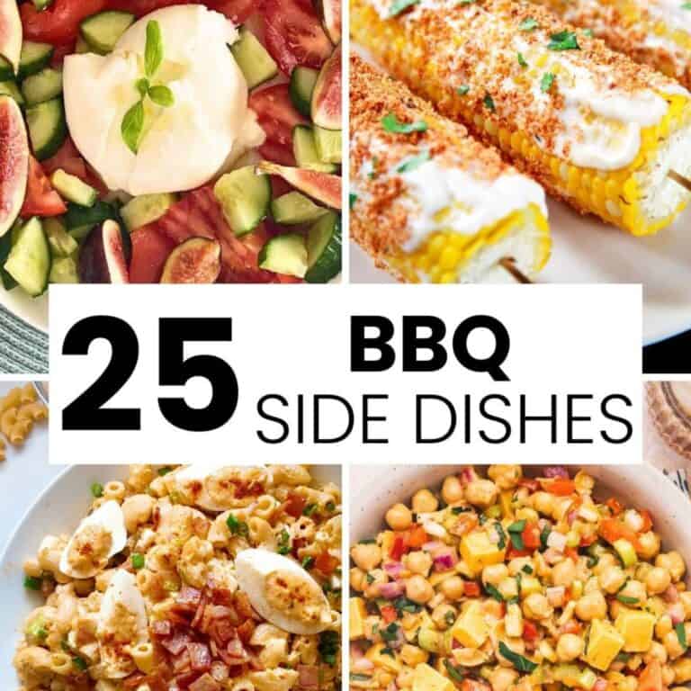Collage of various BBQ side dishes