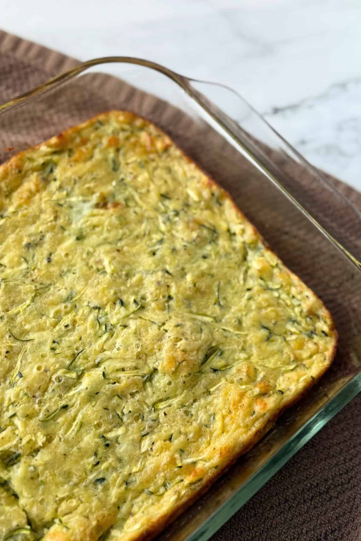 Zucchini Pie right out of the oven